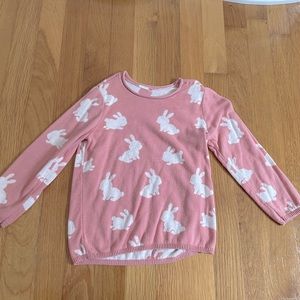 Toddler girl pink bunny sweater 3T